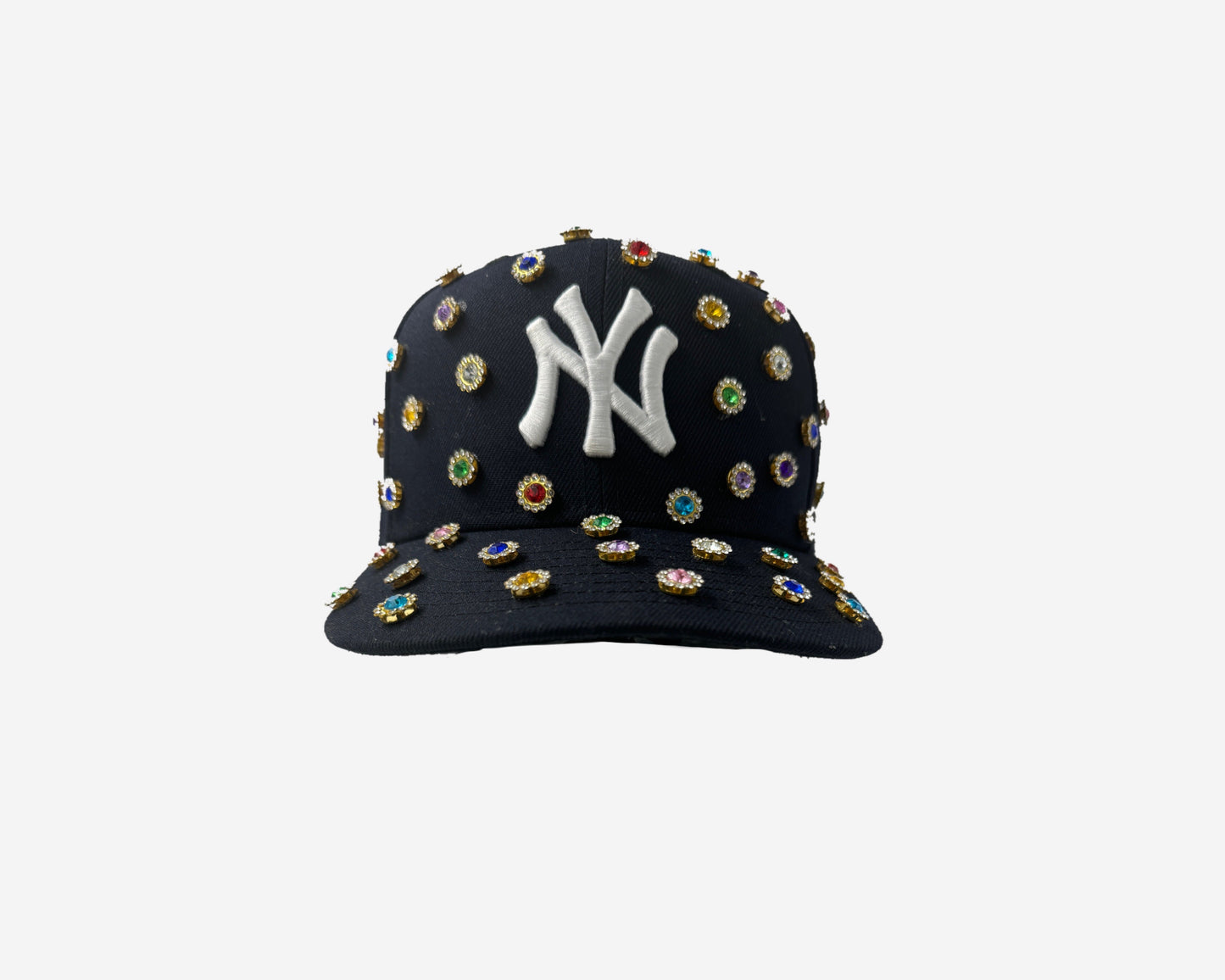 New York Yankees Wool 59FIFTY Fitted customized with Gold backed gems